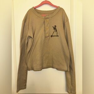 John Galt Tan Long Sleeve Henley
